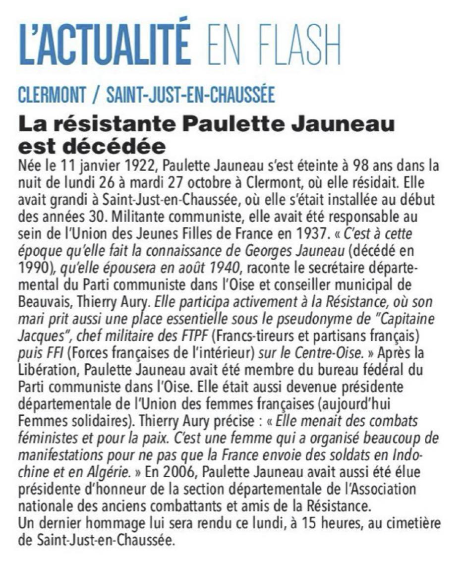 20201102-CP-Oise-La résistante Paulette Jauneau est décédée